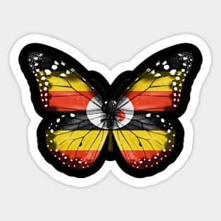 Ugandan Flag  Butterfly - Gift for Ugandan From Uganda Sticker